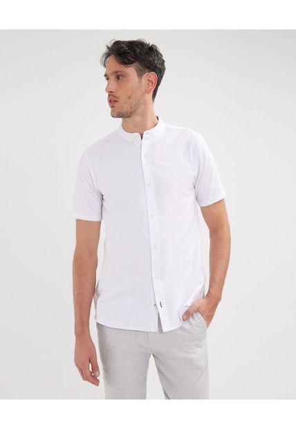 Camisa Para Hombre Manga Corta Sin Bolsillo Color Blanco Marca Patprimo #44013001