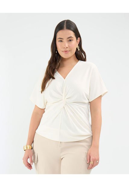 Camiseta Para Mujer Manga Corta Color Crema Marca Patprimo #14091410