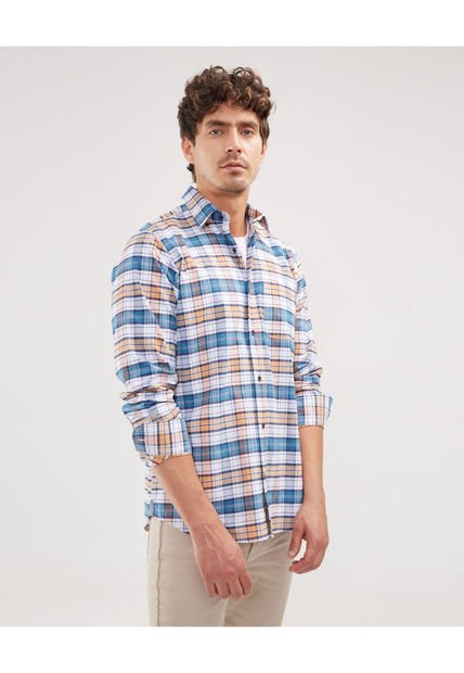 Camisa Para Hombre Manga Larga Con Bolsillo Color Naranja Marca Patprimo #44013003