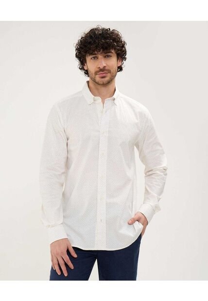 Camisa Para Hombre Manga Larga Sin Bolsillo Cuello Button D Color Crema Marca Patprimo #44013058