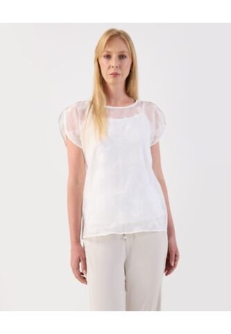 Blusa  Para Mujer Manga Corta Color Blanco Marca Patprimo #30123655 Patprimo