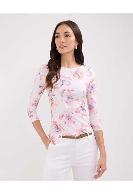 Camiseta Para Mujer Manga 3/4 Color Blanco Marca Patprimo #30093558