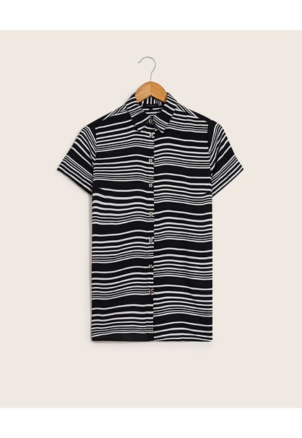 Camisa Para Mujer Manga Corta Color Negro Marca Patprimo #30010213