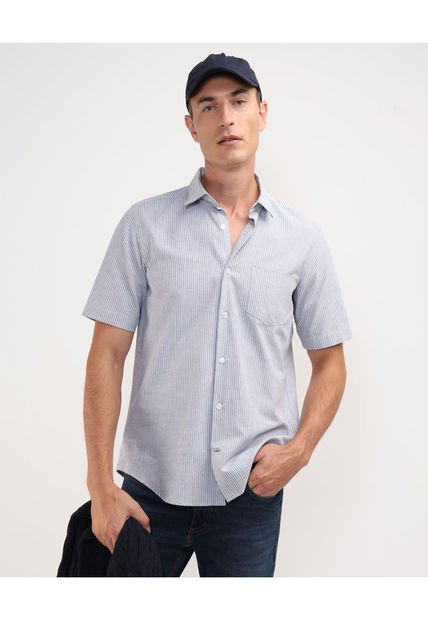 Camisa Para Hombre Manga Corta Con Bolsillo Color Azul  Marca Patprimo #44012996
