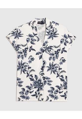 Camiseta Para Mujer Manga Corta Cuello V Color Blanco Marca Patprimo #30093660 Patprimo