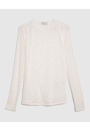 Camiseta Para Mujer Manga Larga Cuello Redondo Color Crema Marca Patprimo #30093613