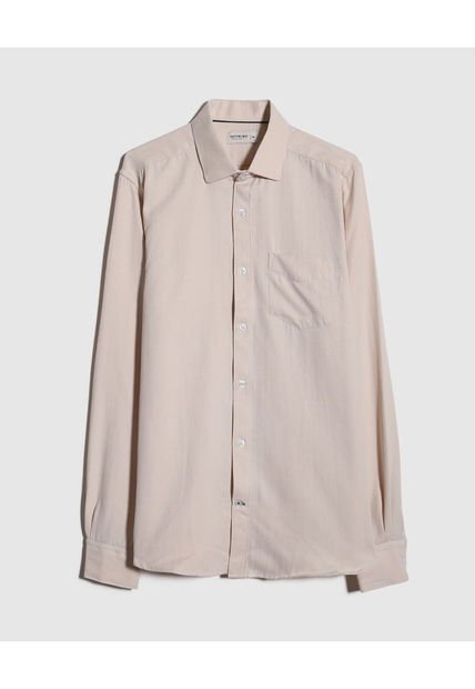 Camisa Para Hombre Manga Larga Sin Bolsillo Cuello Italiano Color Crudo Marca Patprimo #44012575