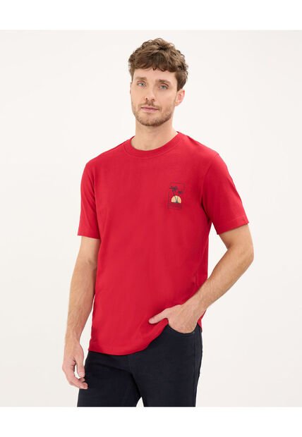 Camiseta Para Hombre Manga Corta Cuello Redondo Color Rojo  Marca Patprimo #44090914