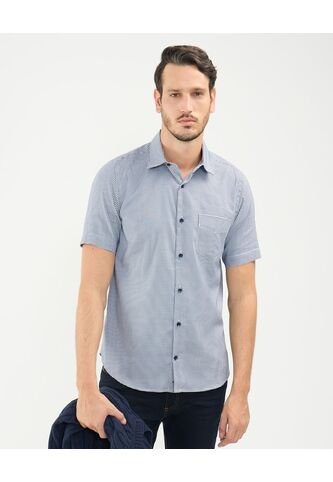 Camisa Para Hombre Manga Corta Con Bolsillo Color Gris  Marca Patprimo #44013061 Patprimo
