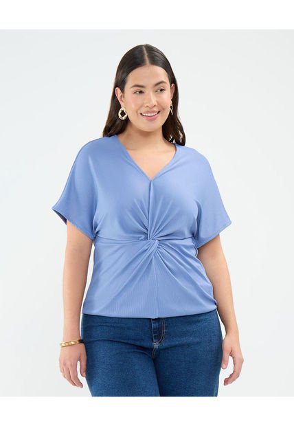 Camiseta Para Mujer Manga Corta Color Azul Oscuro Marca Patprimo #14091410