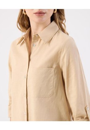Camisa  Para Mujer Manga Larga Color Beige Marca Patprimo #30010761