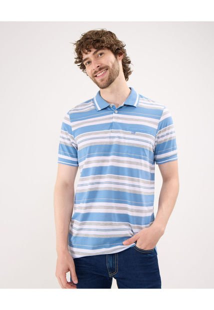 Polo Para Hombre Cuello Tejido Con Bolsillo Color Azul Oscuro Marca Patprimo #44112628