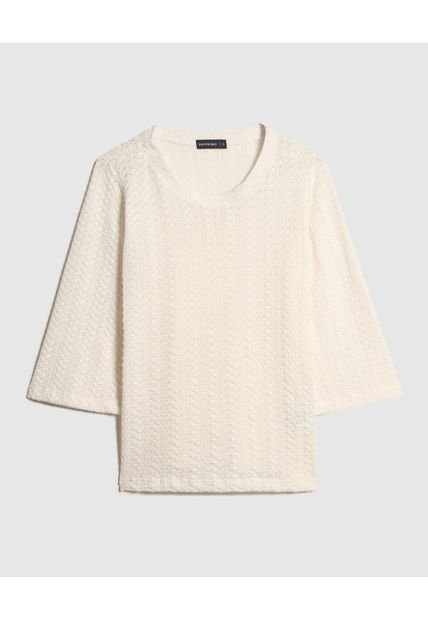 Camiseta Para Mujer Manga 3/4 Cuello Redondo Color Crema Marca Patprimo #30093647