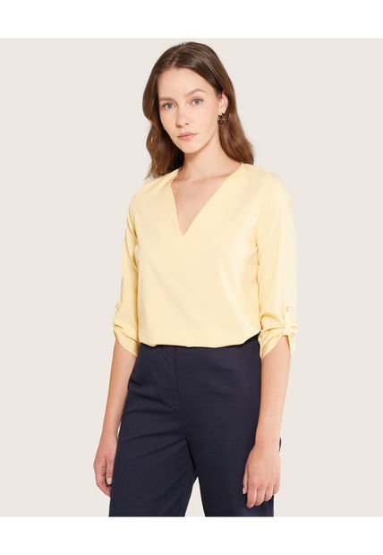 Blusa Para Mujer Manga 3/4 Color Amarillo  Marca Patprimo #30122765