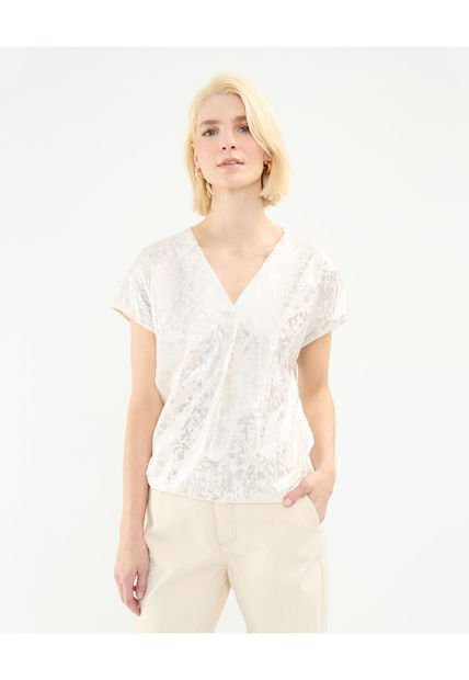 Blusa Para Mujer Manga Corta Color Crudo Marca Patprimo #30123376
