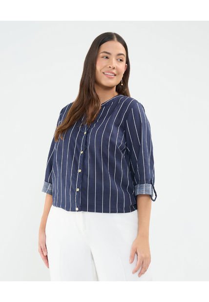 Blusa Para Mujer Manga 3/4 Color Azul Oscuro Marca Patprimo #14121375