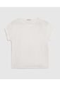 Blusa Unicolor Manga Corta Con Doblez   Para Mujer Blanco Patprimo de Patprimo