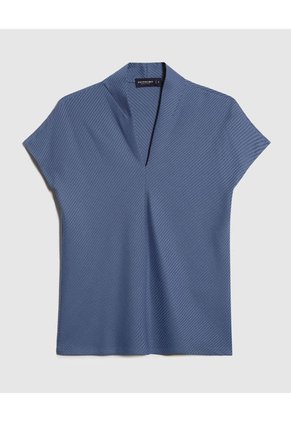 Camiseta Para Mujer Manga Corta Cuello V Color Azul  Marca Patprimo #30093659