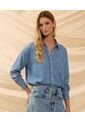 Camisa  Para Mujer Manga Larga Color Azul Marca Patprimo #30019459 de Patprimo