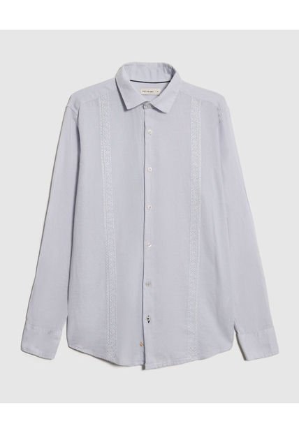 Camisa Guayabera Para Hombre Manga Larga Sin Bolsillo Color Azul Claro Marca Patprimo #44030392