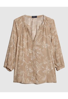 Blusa Para Mujer Manga 3/4 Color Café Claro Marca Patprimo #30123390