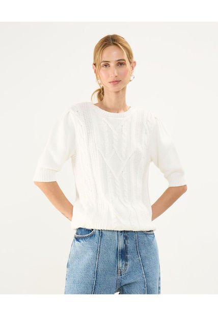 Saco Para Mujer Cuello Redondo Color Blanco Marca Patprimo #30330593