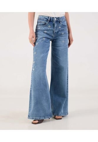 Jean  Para Mujer Wide-Leg Color Azul Marca Patprimo #30160508 Patprimo