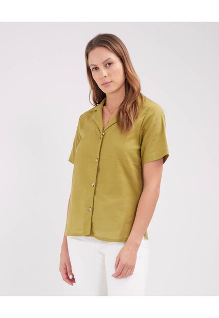 Camisa Para Mujer Manga Corta Color Verde  Marca Patprimo #30010630