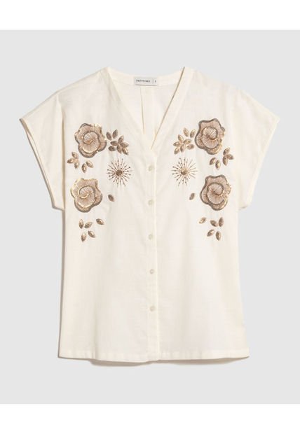 Blusa Para Mujer Manga Corta Color Crema Marca Patprimo #30123413