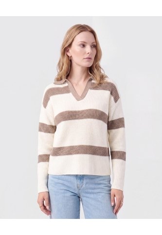 Saco Tejido Tipo Polo Para Mujer  Para Mujer Blanco Patprimo Patprimo
