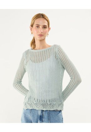 Saco Para Mujer Cuello Redondo Color Verde  Marca Patprimo #30330589