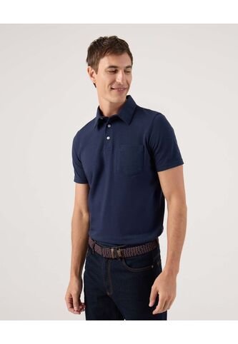 Polo Unicolor Cuello Duro  Para Hombre Azul Patprimo Patprimo