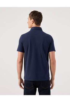 Polo Unicolor Cuello Duro Para Hombre Azul Patprimo
