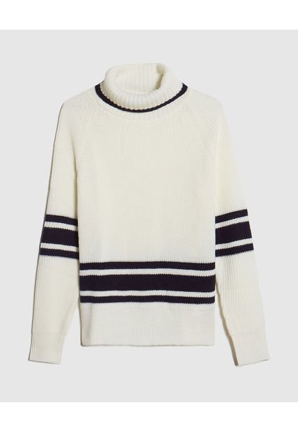 Saco Para Mujer Cuello Alto O Cuello Tortuga Color Crema Marca Patprimo #30330602
