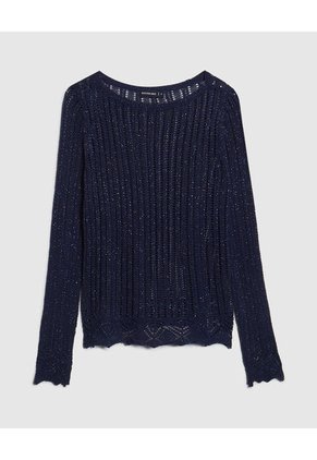 Saco Para Mujer Cuello Redondo Color Azul Oscuro Marca Patprimo #30330589