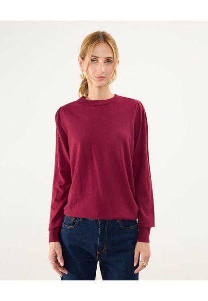Saco Para Mujer Cuello Redondo Color Vino Marca Patprimo #30330592
