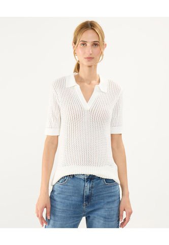 Polo Para Mujer Manga Corta Color Blanco Marca Patprimo #30110446 Patprimo