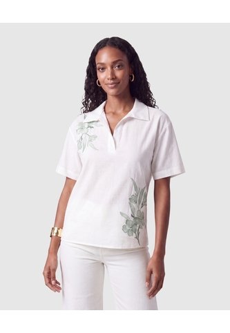 Camisa Con Estampado Para Mujer  Para Mujer Blanco Patprimo Patprimo