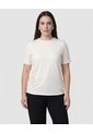 Camiseta Cuello Redondo Apliques Mujer Curvy  Para Mujer Crema Patprimo de Patprimo