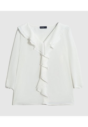 Blusa Con Bolero Frontal Cascada Mujer  Para Mujer Blanco Patprimo Patprimo
