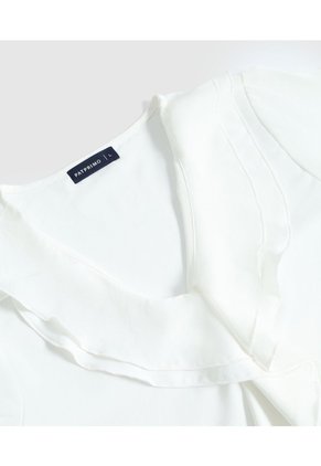 Blusa Con Bolero Frontal Cascada Mujer  Para Mujer Blanco Patprimo