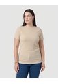 Camiseta Texturizada Ajustada Mujer Curvy  Para Mujer Beige Patprimo de Patprimo
