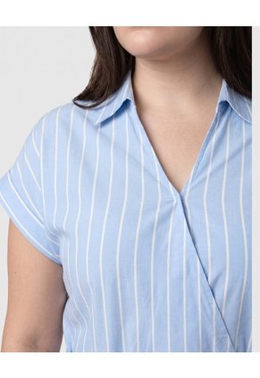 Vestido Camisero Con Lazo En La Cintura Para Mujer Curvy  Para Mujer Azul Patprimo
