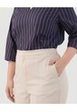 Pantalón Recto Unicolor Para Mujer Curvy  Para Mujer Beige Patprimo de Patprimo