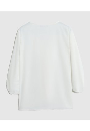 Blusa Con Bolero Frontal Cascada Mujer  Para Mujer Blanco Patprimo