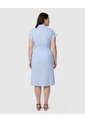 Vestido Camisero Con Lazo En La Cintura Para Mujer Curvy  Para Mujer Azul Patprimo de Patprimo