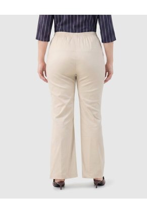 Pantalón Recto Unicolor Para Mujer Curvy  Para Mujer Beige Patprimo