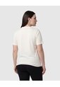 Camiseta Cuello Redondo Apliques Mujer Curvy  Para Mujer Crema Patprimo de Patprimo