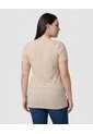 Camiseta Texturizada Ajustada Mujer Curvy  Para Mujer Beige Patprimo de Patprimo