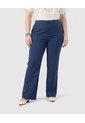Pantalón Recto Unicolor Para Mujer Curvy  Para Mujer Azul Patprimo de Patprimo